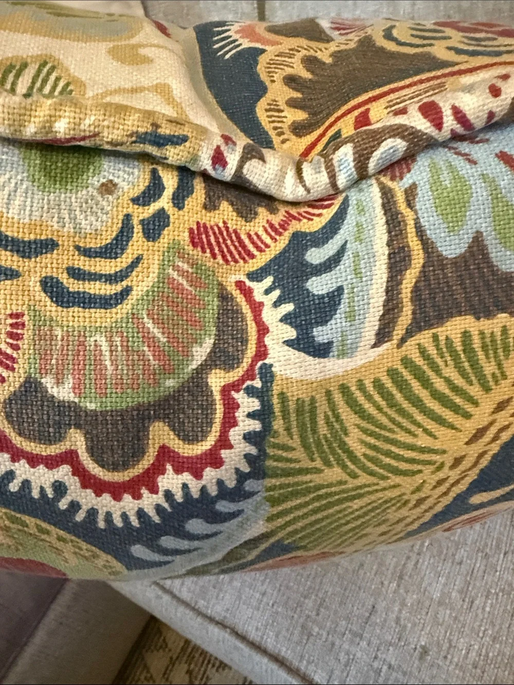 Vintage Pier 1 vibrant gardenia Paisley Accent Pillows.